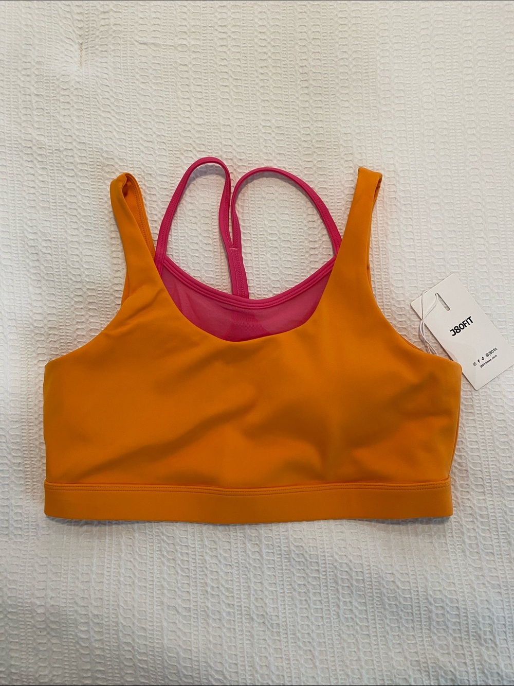 J80 Fit Women's Orange & Pink Pace Sports Bra size Large